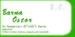 barna ostor business card